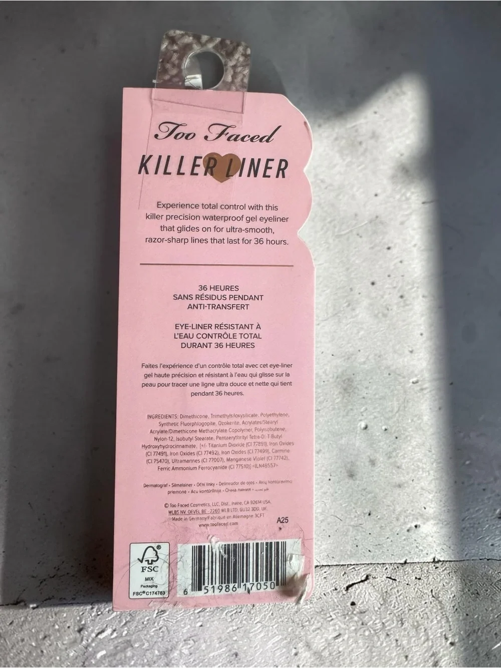 Too Faced Killer Liner Waterproof Eyeliner - Killer Storm (Charcoal Gray)  NIB
